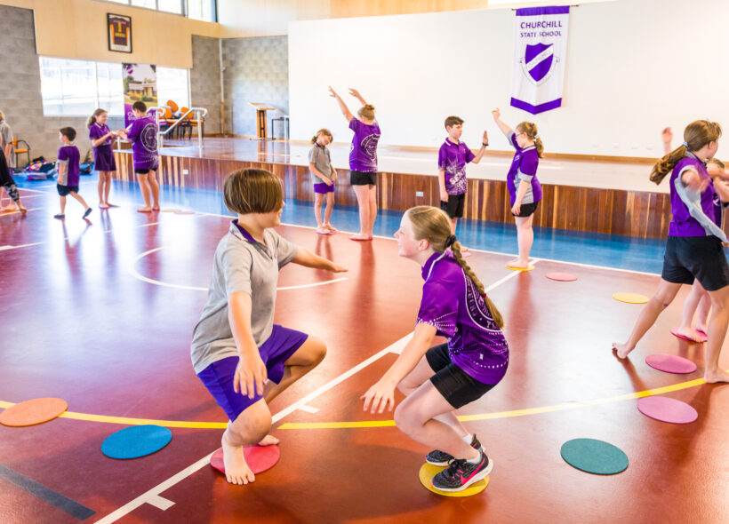 The photo is of primary school students participating in a Limitless Leaps workshop. 