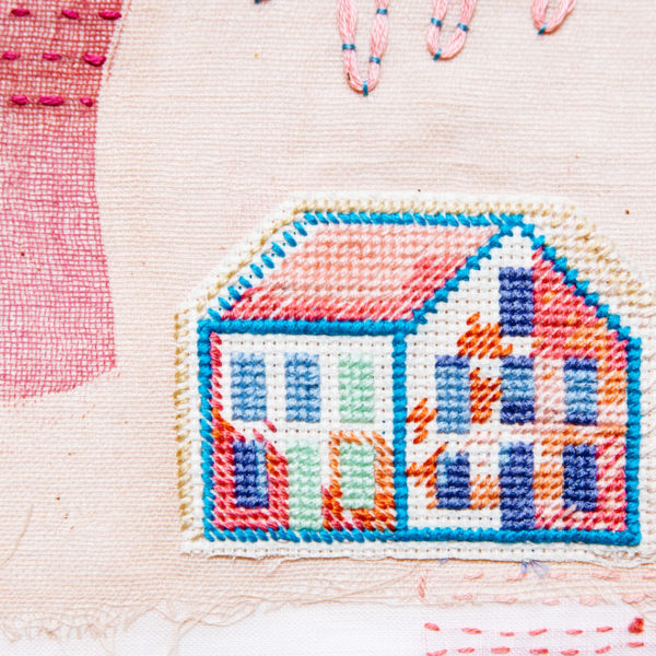 Image credit: Ema SHIN, detail from Devoted Body (2017), mixed media, 180 x 260cm, image courtesy of Tamworth Regional Gallery. Photography by Oleksandr Pogorilyi.