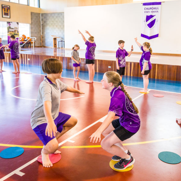 The photo is school aged children participating in a Limitless Leaps class. 