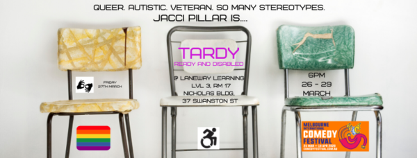 Three empty chairs and text with details of venue and time (as per event description below)