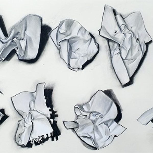 a drawing of folded papers representing Auslan signs. 