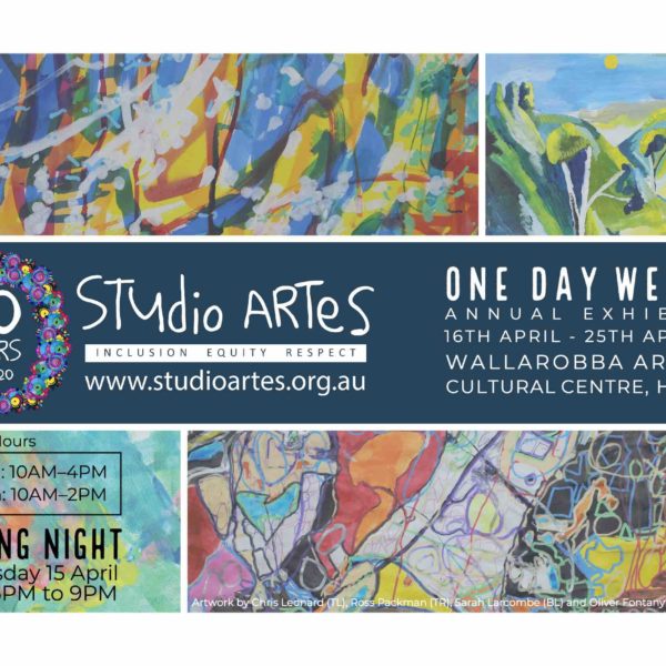 Studio ARTES invitation to One Day We Will Art Exhibition