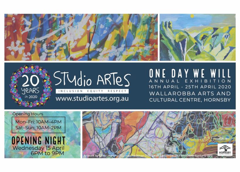 Studio ARTES invitation to One Day We Will Art Exhibition
