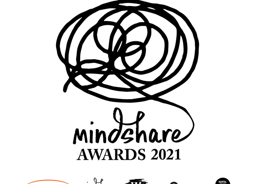A squiggly line circle in black above the words mindshare awards 2021