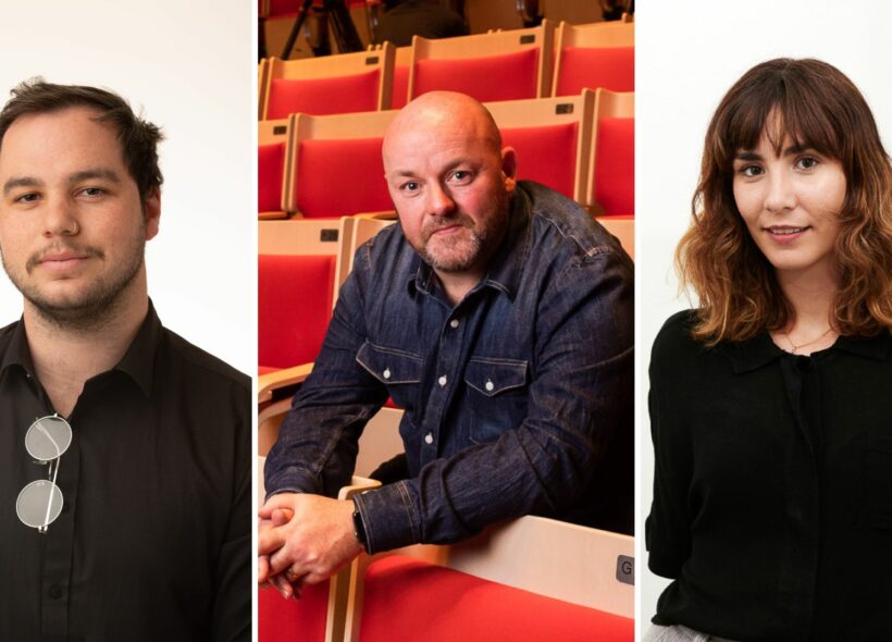 Headshots of the three panelists (from left to right): Marcus Wright, Stuart Buchanan and Sophie Penkethman-Young.