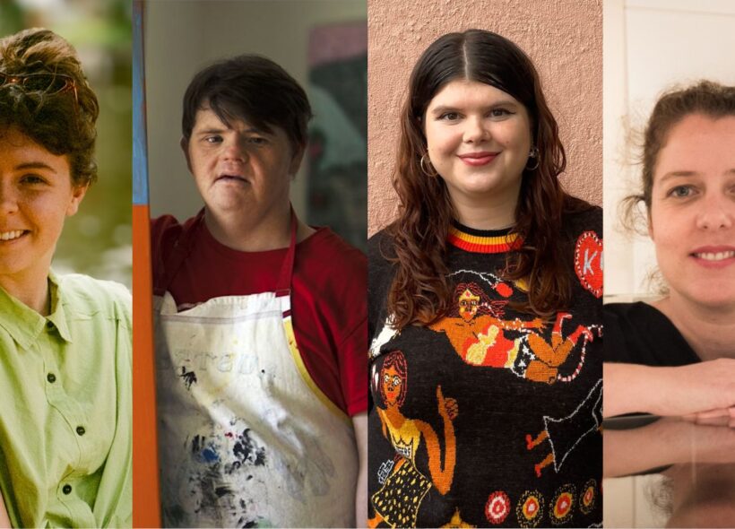 Collage of headshots of the panellists and MC (from left to right): Kate Matthews, Digby Webster (photo by Kim Batterham, courtesy of Yarra Bank Films) Ava Lacoon and Katrina Liberiou.