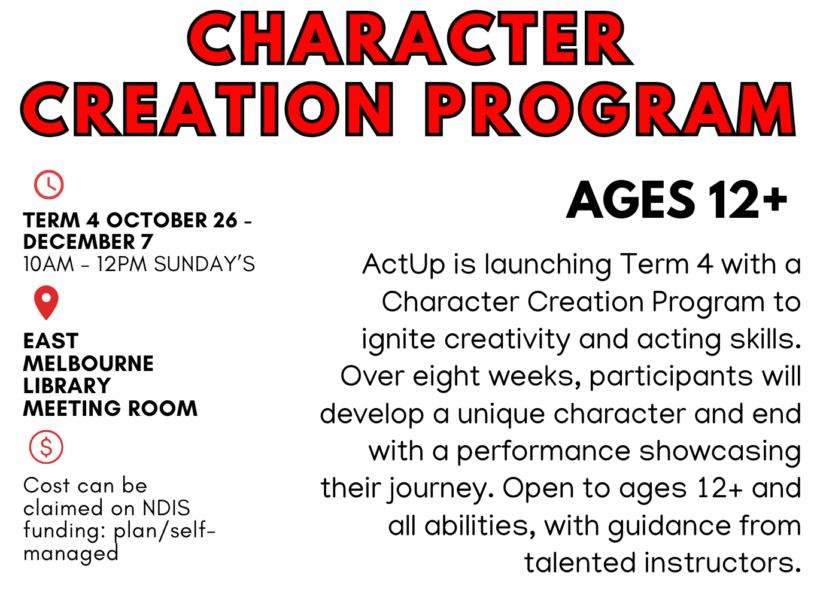 CHARACTER CREATION PROGRAM FLYER FOR TERM 4