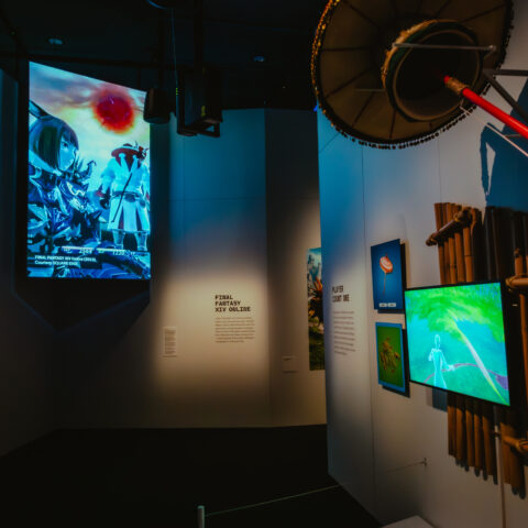 A room in the Game Worlds exhibitions