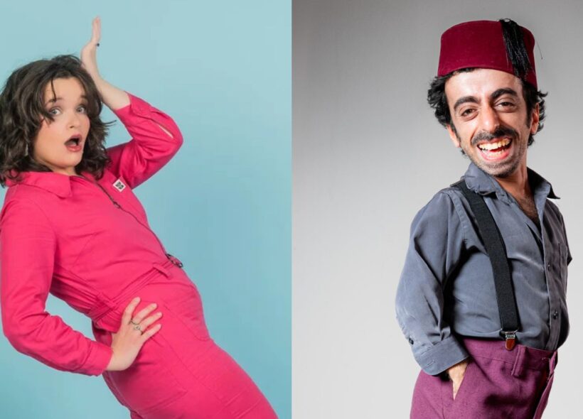 Headshots of comedians Alice Tovey and Imaan Hachiti (photo by Zoe Hyland).