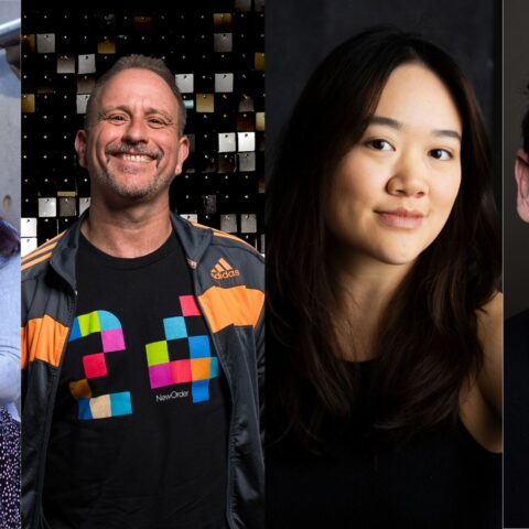 Collage of headshots of guest speakers and including Morwenna Collett, Finn O’Keefe (photo by Rhiannon Hopley), Bianca Yeung (photo by Byron Martin) and Alex Jones.