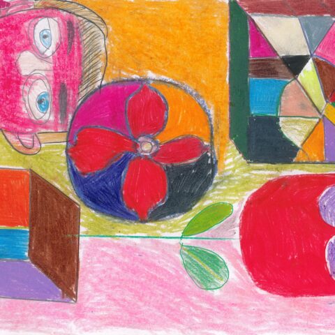 Marc Sorbello, Kitchen, 297 x 420mm pastels and coloured pencil on paper, 2026.