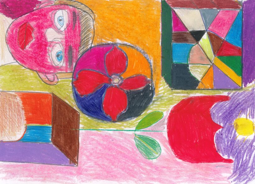 Marc Sorbello, Kitchen, 297 x 420mm pastels and coloured pencil on paper, 2026.