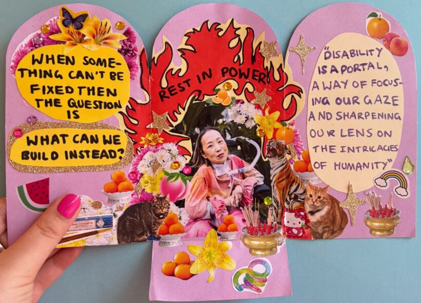 Ava Lacoon, Zine Artwork, Shrine for Alice Wong, 2026. Image source: Ava Lacoon.